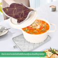 thumbnail image 3 of Yayeee Pot Holders Kitchen Heat Resistant with Pocket 7"x9.8" Cotton Oven Cooking Hot Pads, Circular Gold Pattern, 3 of 7