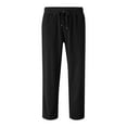 thumbnail image 2 of CQONEPT Boys Corduroy Pants Wide Leg Loose Fit Drawstring Jogger Pant School Uniform Trendy Trousers with Pockets Black 14-15 Years, 2 of 6