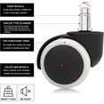 thumbnail image 3 of Office Chair Casters,replacement Wheels,anti-fall Function And Smooth Gliding,mute (5pcs/set,white), 3 of 5