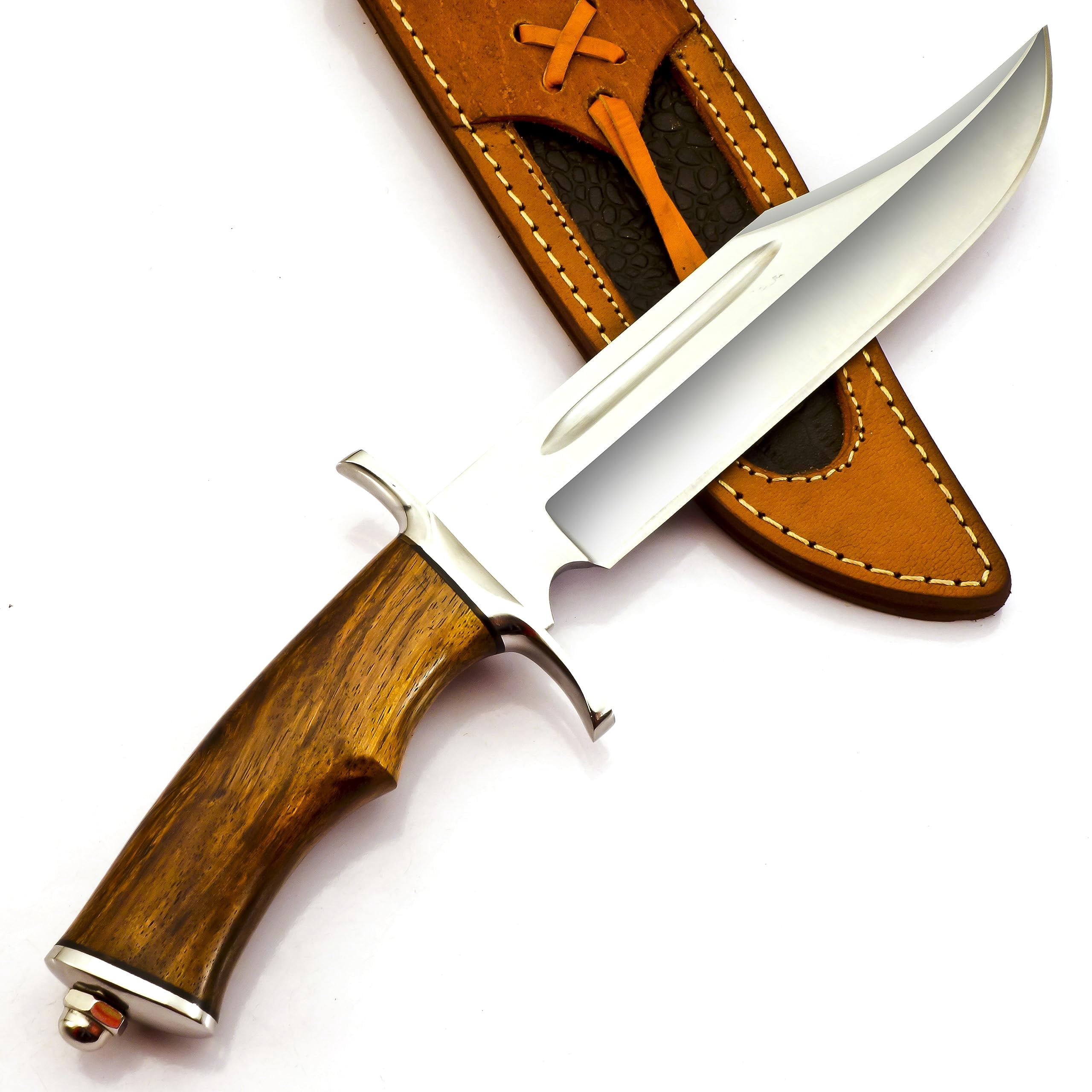 Poshland Handmade Damascus Steel Bowie Hunting Knife with Solid Perfect Grip Handle