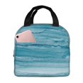 thumbnail image 1 of Easygdp Teal Turquoise Fluid Stripes Bolsa Térmica Premium - Tela Oxford Impermeable, Gran Capacidad, Bolsillo Frontal, Unisex para Trabajo, Escuela, Actividades al Aire Libre y Picnics, 1 of 8