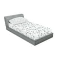 thumbnail image 2 of Ambesonne Leaf Fitted Sheet & Pillow Sham Set, Minimalist Eco Pattern, Twin, Grey White, 2 of 2