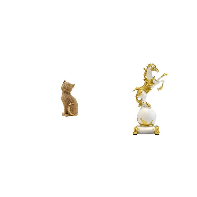 Figura decorativa de escritorio: estatua de gato, estatua de caballo, escultura animal, adorno de resina, arte moderno minimalista único, ideal para d