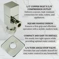 thumbnail image 2 of Westbrass D105QS-05 1/4-Turn Angle Stop 1/2" Copper x 3/8" Compression, Square Handle, Polished Nickel, 2 of 7