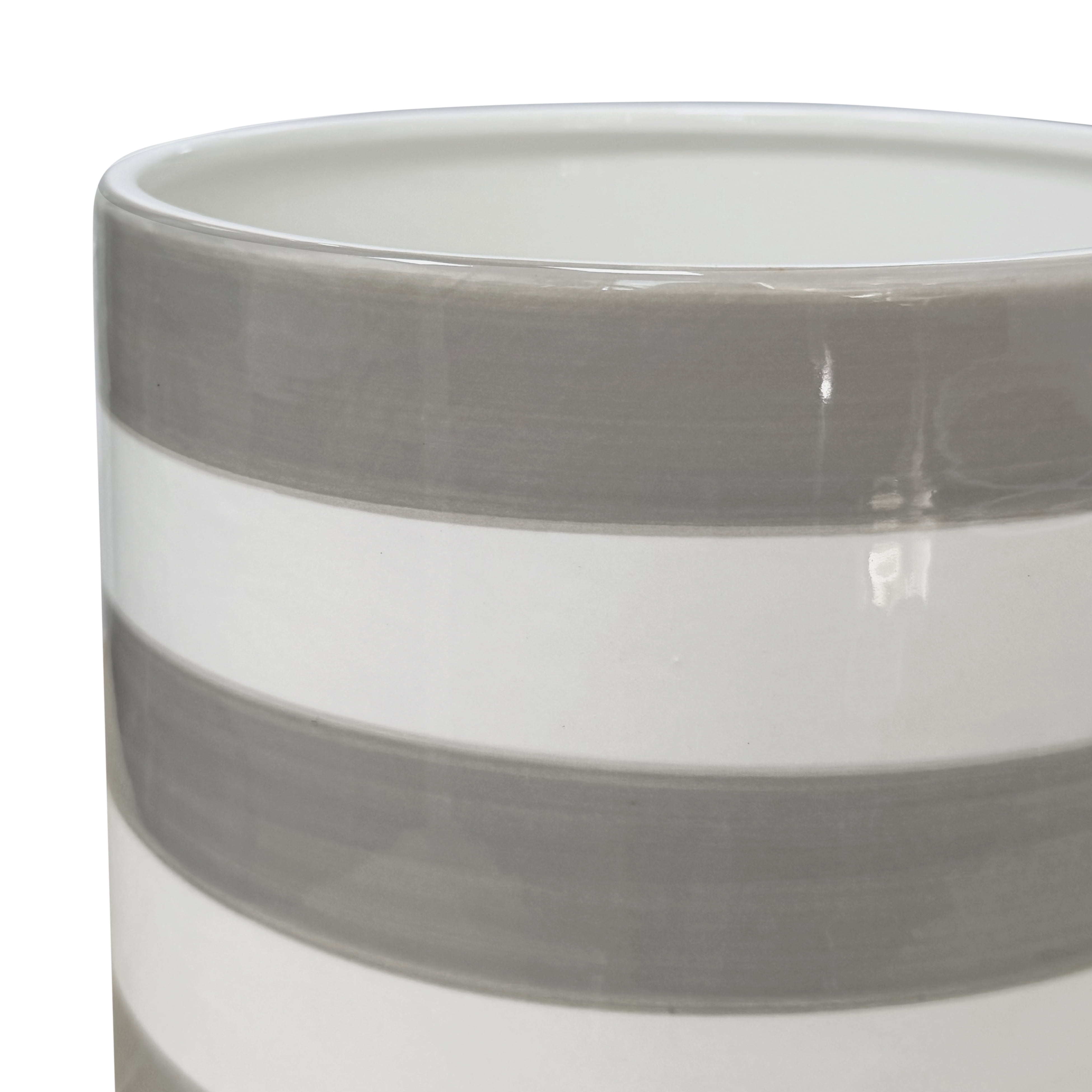 Mainstays Andrew 7.8" x 7.8" x 6.9" Round Birch Gray and Vanilla Dream Ceramic Planter