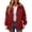 Red, variant on Kukoosong Women's Quilted Jacket, Winter Casual Button Down Jacket, Solid Color Long Sleeve Warm Fleece Jacket with Pockets