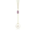 thumbnail image 2 of ANGARA Freshwater Cultured Pearl & Amethyst Lariat Necklace in 14K Yellow Gold for Women | June Birthstone, Birthday, Anniversary, Jewelry Gift for Women | Pearl Necklace, 2 of 9