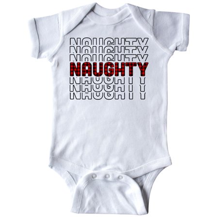 

Inktastic Plaid Naughty Christmas Mirror Words Gift Baby Boy or Baby Girl Bodysuit