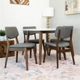 thumbnail image 2 of Pemberly Row 5-Piece Mid-Century Dining set w/ 4 Fabric Dining Chairs in Gray, 2 of 5