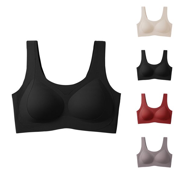 Stamzod Bras for Women No Underwire Seamless Bra Comfortable Wireless Everyday Bras Plus Size Push Up Bra