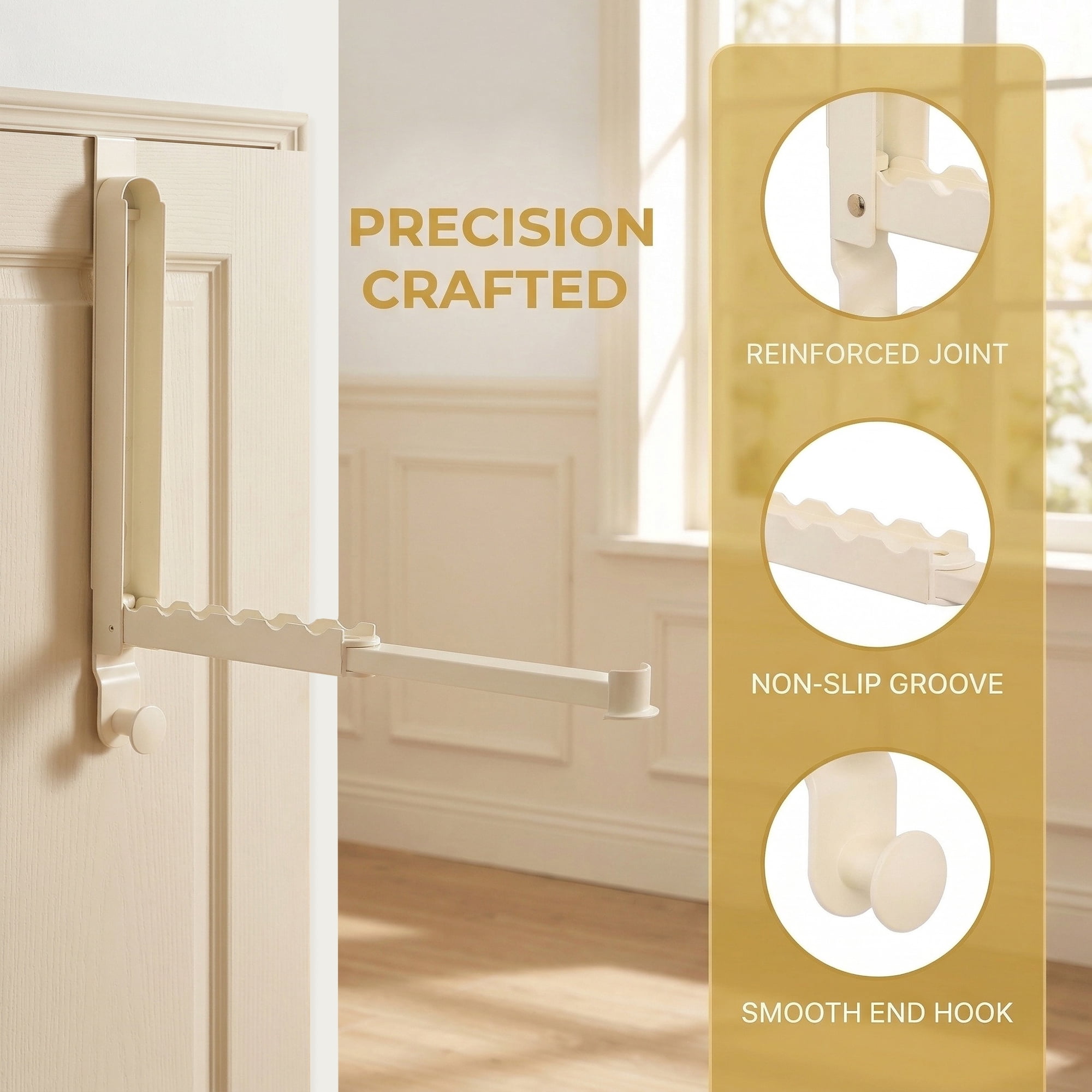 Unique Bargains Coat Rack Door Mount Plastic Hook for Entryway White 13.4"x10.6"x1.2"