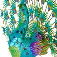 thumbnail image 4 of Alpine Corporation Jumbo Size Green/Blue Majestic Tail Open Peacock Décor, 4 of 12