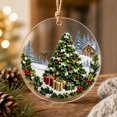 thumbnail image 5 of Round Clear Acrylic Christmas Ornament, Winter Cabin Christmas Tree Printed Hanging Ornament, Forest Scene for Tree, Wreath, Garland, Mantel, Window and Holiday Decor​, C, 5 of 5