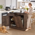 thumbnail image 6 of KIGOTY Kitchen Tilt-Out Trash Cabinet, Pet Proof Wood Trash Cans for Dining Room,Living Room, Brown, 6 of 10