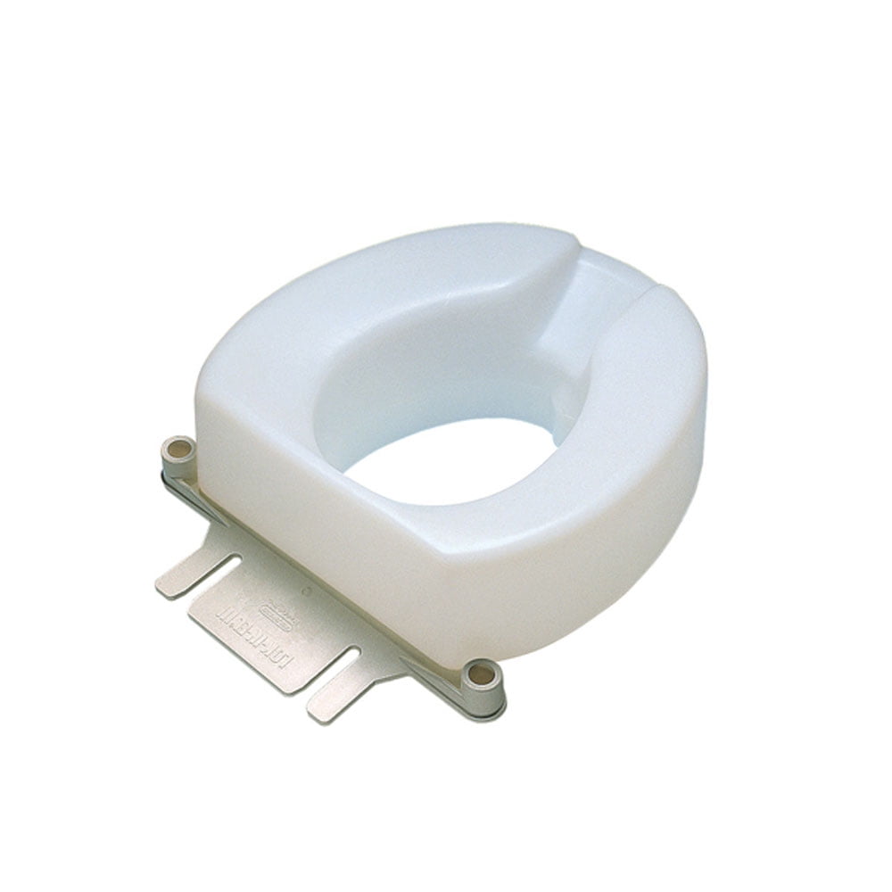 Contoured elevated toilet seat with slipin bracket, 2"