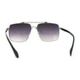 thumbnail image 2 of Mens Classic Airforce Crossbar Rectangle Metal Aviator Sunglasses Silver Smoke, 2 of 4