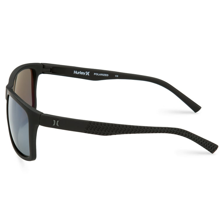 Hurley Men's Rx'able Sport Polarized Sunglasses, Hsm3008pwm Riptide, Black, 56-18-135, with Case