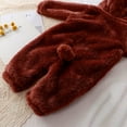 thumbnail image 5 of Baby Boy Girl Zipper Fleece Hooded Bear Jumpsuit with Cute Ears Fuzzy Long Sleeve Jumpsuit Toddler Infant Fall Winter Outfit 3-6 Months #01-brown, 5 of 7