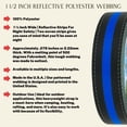 thumbnail image 3 of Country Brook Design® 1 1/2 Inch Thin Blue Line Reflective Polyester Webbing, 5 Yards, 3 of 7