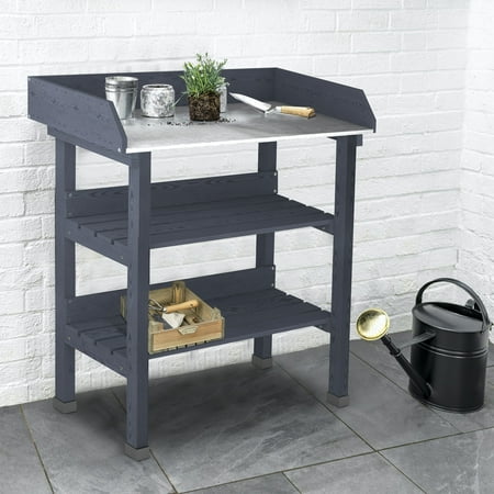 Mod Gray Wood Potting Bench