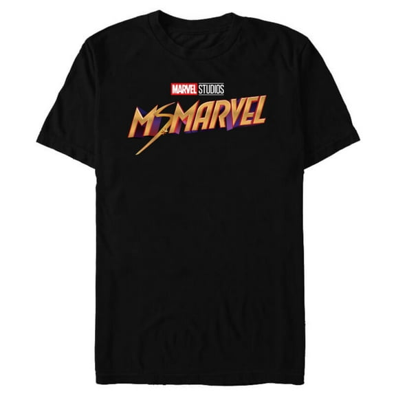 Marvel Ms. Marvel Series Logo - Short Sleeve Blended T-Shirt for Adults - Customized-Black