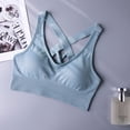 thumbnail image 5 of Womens Bras Yoga Solid Sleeveless Cold Shoulder Casual Tanks Blouse Tops Intimates Bras for Women No Underwire Blue XL, 5 of 8