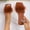 Brown, variant on Womens Black Fluffy Feather Mule Slides Square Toe Non Slip Flat Slip On Sandals for Casual Party Summer,Size 8.5