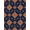 Navy Blue Orange Ivory, Pattern 2, variant on ODIKA Vintage Symmetrical Mosaic Large Dining Table Burnt Orange Under Non-Slip Low Profile for Guest Room, Lounge, Apartment