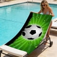 thumbnail image 1 of Soccer-Themed Beach Towel And Microfiber Beach Bath Towel And Soccer Party Decorative Towel And Size 55 X 28 Inches, 1 of 6