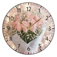 thumbnail image 5 of YAZAOO Decorative Wall Clock Size：25cm Pink Roses Design Pattern Clock, 5 of 10