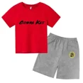 thumbnail image 3 of Conjunto de 2 camisetas y pantalones cortos de algodón de manga corta con estampado de Cobra Kai para niños de 3 a 13 años, ropa para niños y niñas, 3 of 5