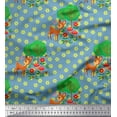 thumbnail image 1 of Soimoi Satin Silk Fabric Floral,Tree & Deer Kids Printed Fabric 1 Yard 42 Inch Wide, 1 of 1