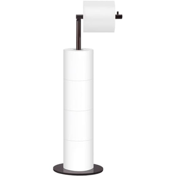 Toilet Paper Holder Stand, Free Standing Toilet Paper Roll Holder for 4 Spare Rolls, Modern Bathroom Toilet Paper Stand with Reserve, Oil Rubbed Bronze,
