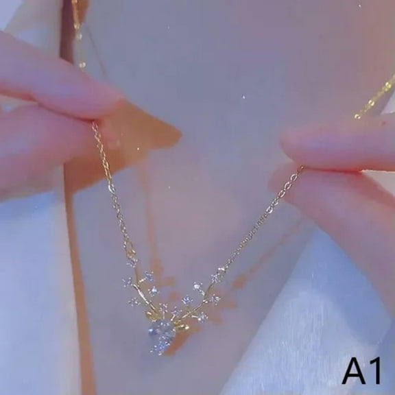 K-KED Fashion Delicate Jewelry One Deer Has You Little Elk Necklace for Women High-end-_-White-