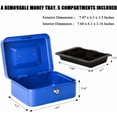 thumbnail image 3 of Locking Medium Steel Cash Box with Money Tray Lock Box, 3 of 7