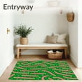 thumbnail image 3 of ODIKA 2'x3' Machine Washable Non-Slip Area Rug, Whimsical Cane Stripes with Snowfall Dots Bathroom Trio High Traffic Rug, Green, 626014, 3 of 7
