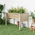 thumbnail image 2 of Huerto Urbano De Madera De Abeto, Cama De Cultivo Elevada, Jardinera Con Ruedas y Frenos, Macetero Exterior Para Verduras Con Forro y Ganchos De Almacenamiento, 2 of 9