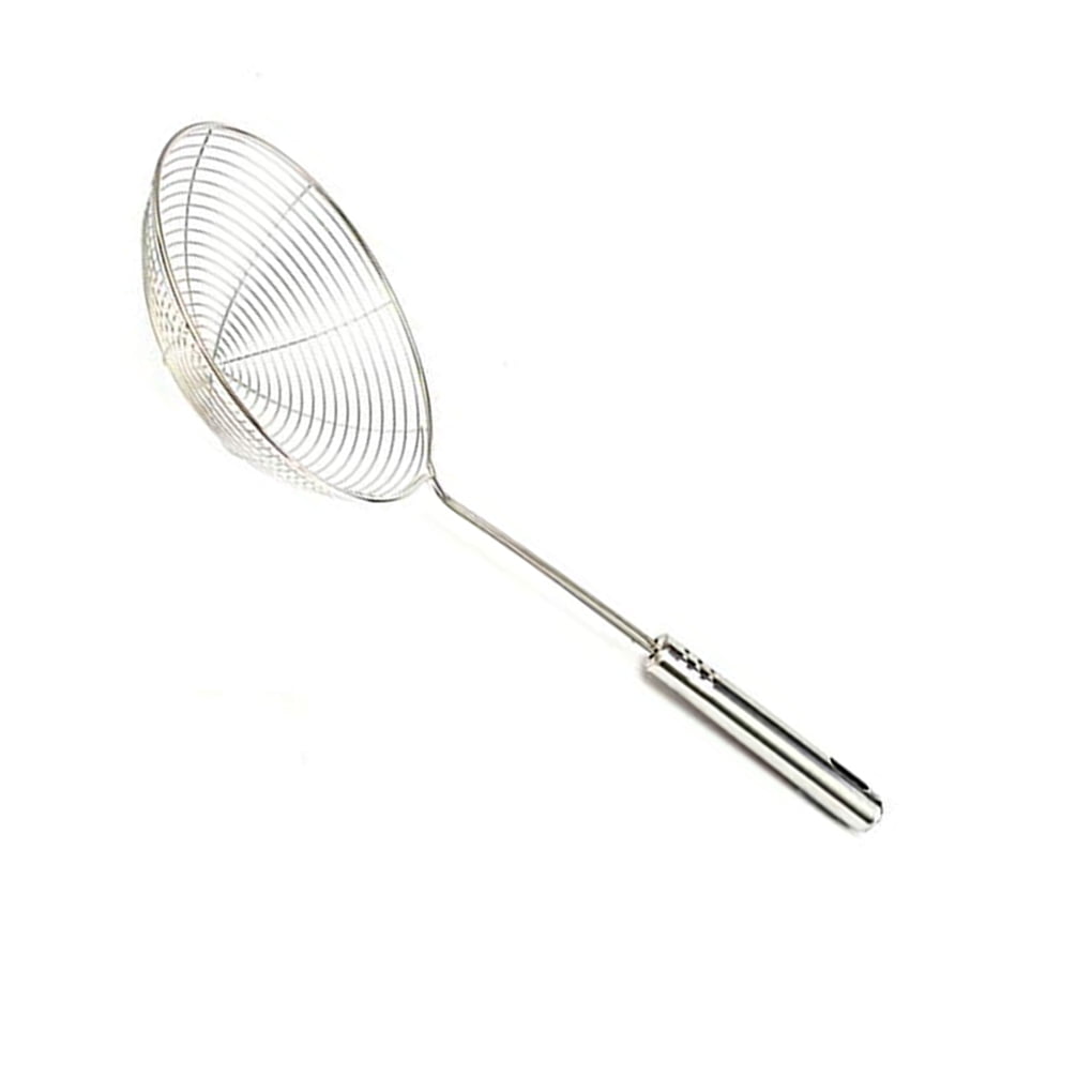 Stainless Steel Long Handle Round Mesh, Round Mesh Strainer Use