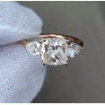 thumbnail image 5 of solitaire jewels 2CT Cushion Moissanite 3 Stone Engagement Ring For Women, 14K Rose Gold, 5 of 6