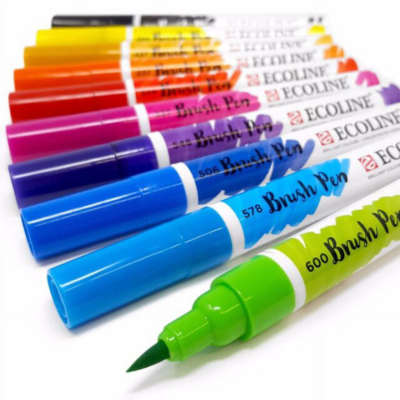 Royal Talens Ecoline Brush Marker Set - Set of 10, Assorted Colors