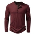 thumbnail image 2 of HAJWOH Men's Casual Front Placket Basic Long Sleeve Henley Polo Shirt Muscle Workout Athletic Tee Tops, 2 of 4