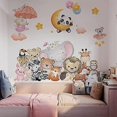 thumbnail image 3 of Un conjunto de pegatinas de pared de animales, pegatinas de pared para decoración de pared, pegatinas de pared de elefante, león, oso panda, cebra, tigre, koala, para baño, sala de estar, cocina, 3 of 5
