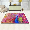 thumbnail image 3 of SKYSONIC Area Rug Pad Watercolor Peacock Nursery Rugs Floor Mat for Kids Playing Room Living Room Bedroom, 72 x 48 inch, 3 of 6