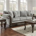 thumbnail image 2 of JERFIT Modern Gray Chenille Sofa and Loveseat Set with Carved Wood Frame for Living Room, 2 of 9
