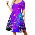 thumbnail image 2 of Vestido de manga corta Shooting For The Stars (luz ultravioleta) vestido mujer verano vestidos de verano para mujer vestidos de mujer, 2 of 8