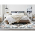 thumbnail image 6 of MJIAexp 8'x10' Vintage Boho Area Rug Washable Area Rug for Living Room Non-Slip Distressed Accent Rug Faux Wool Bedroom Rug Floor Carpet for Dining Room Bedroom Kitchen Entryway Office Blue, 6 of 12