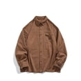 thumbnail image 2 of WREESH Men's Button Down Shirt Casual Fashion Turn-Down Collar with Pockets Long Sleeve Solid Color Work Shirt for Men Brown, 2 of 5