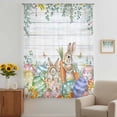 thumbnail image 2 of Spring Easter Sheer Curtains 54 Inches Long, Bunny Eggs Floral Leaves Farm Wooden Grain Light Filering Curtains, Breathable Simi Curtain Privacy Drapes for Kitchen Bathroom Small Window Treatment, 2 of 9