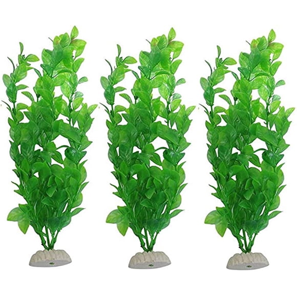 Aquarium Aquarium Réservoir de Poissons Plantes Artificielles en Plastique Vert 10.6 Pouces de Haut Ensemble de 3 Pcs