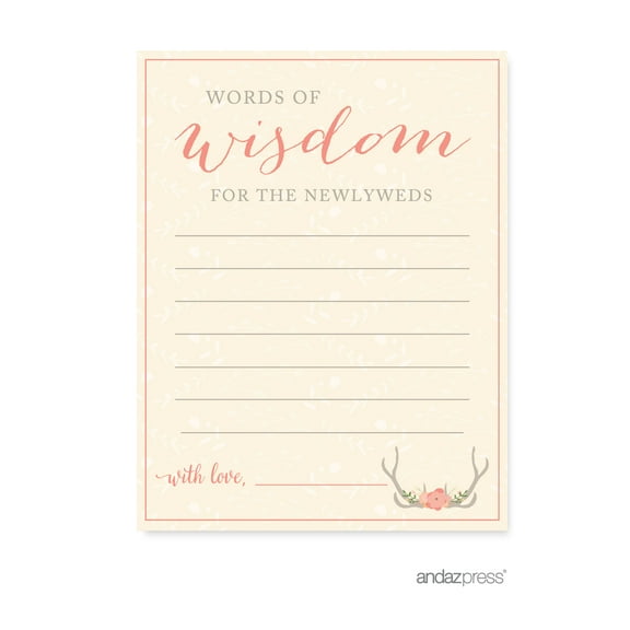 Words of Wisdom  Woodland Deer Wedding Cards Guest Book Alternative, 20-Pack